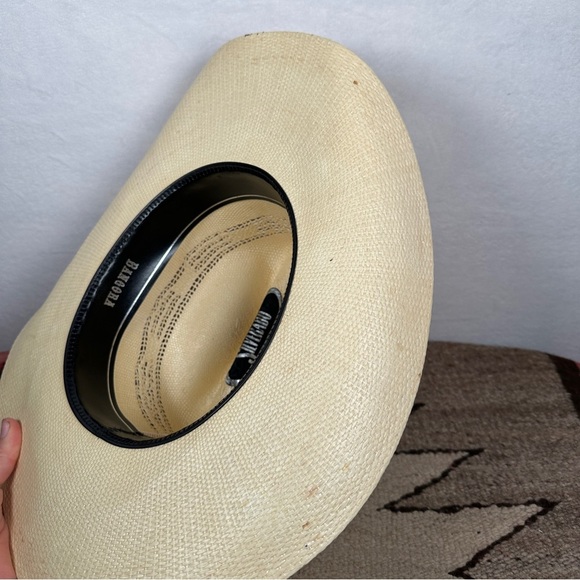 Straw Cowboy Hat tan western cowgirl black band distressed Silverado - Picture 8 of 12